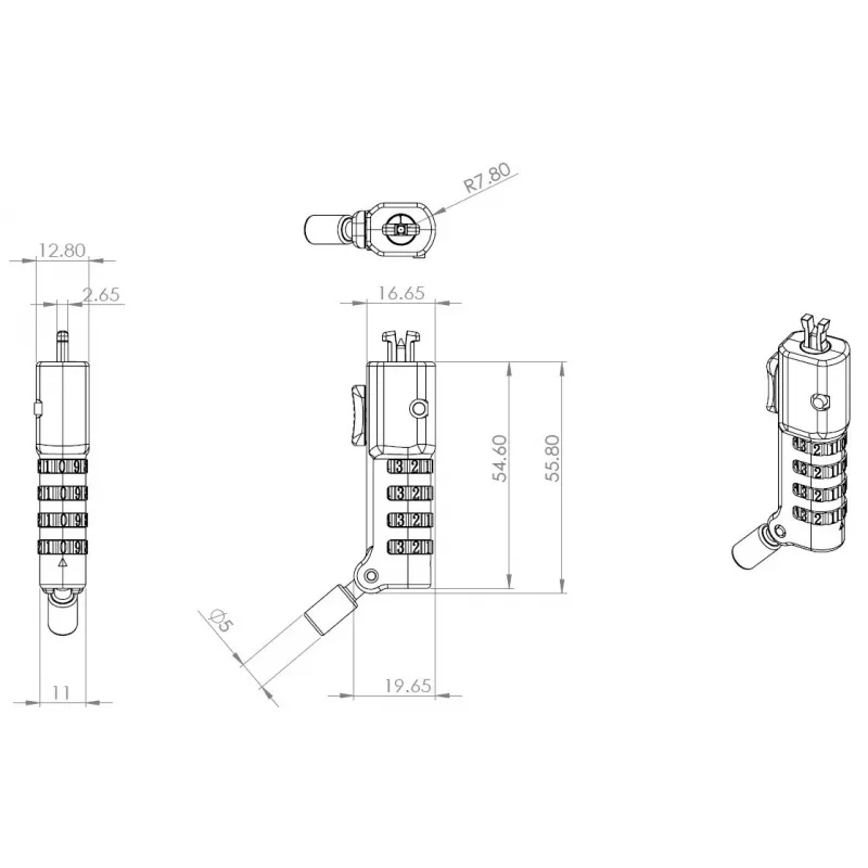 eSTUFF GLB220302 linka zabezpieczająca Czarny 1,8 m