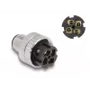 DeLOCK Złącze M12 A-kodowane 4-pinowe męskie kątowe 90° metalowe