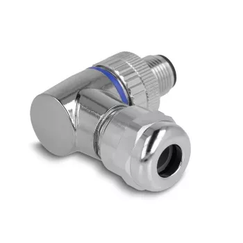 DeLOCK Złącze M12 A-kodowane 4-pinowe męskie kątowe 90° metalowe