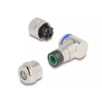 DeLOCK M12 Connector A-coded 3 pin female 90° kątowy metal