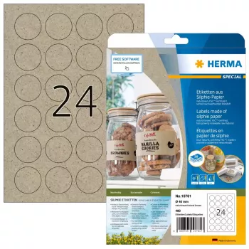 HERMA 10761 etykieta samoprzylepna Okrągła Trwała Brązowa 4 cm 480 szt.