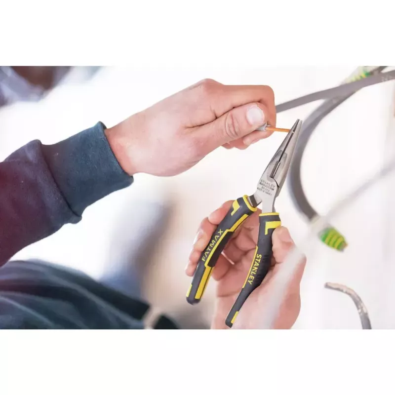 Szczypce półokrągłe Stanley FATMAX 1/2 Round Nose Pliers Czarny żółty