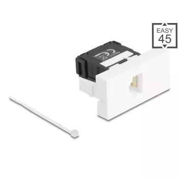 DeLOCK 90879 zmieniacz płci kabla RJ45 LSA 180° Czarny Biały