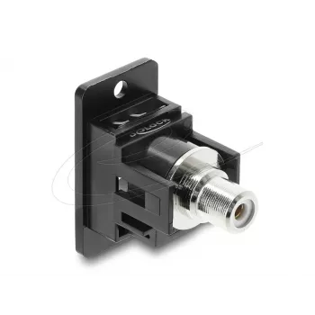 Moduł Keystone DELOCK 91112 — płaski RCA na RCA, czarny/biały
