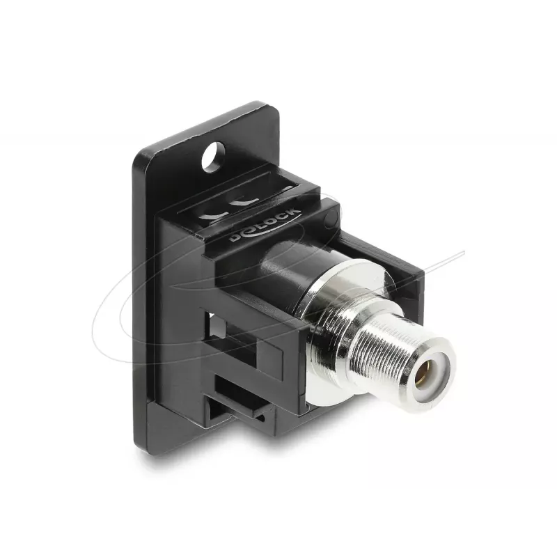 Moduł Keystone DELOCK 91112 — płaski RCA na RCA, czarny/biały