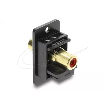 Moduł Keystone DELOCK 91114 — RCA na RCA, płaska konstrukcja, czarny/czerwony