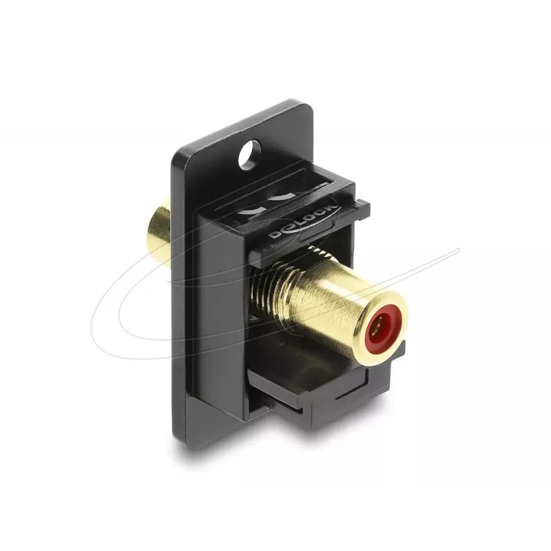 Moduł Keystone DELOCK 91114 — RCA na RCA, płaska konstrukcja, czarny/czerwony
