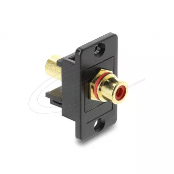 Moduł Keystone DELOCK 91114 — RCA na RCA, płaska konstrukcja, czarny/czerwony
