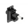 Moduł Keystone DELOCK 91121 — płaski wtyk DC 5,5 x 2,5 mm, czarny, 19,1×42,3×35,5 mm