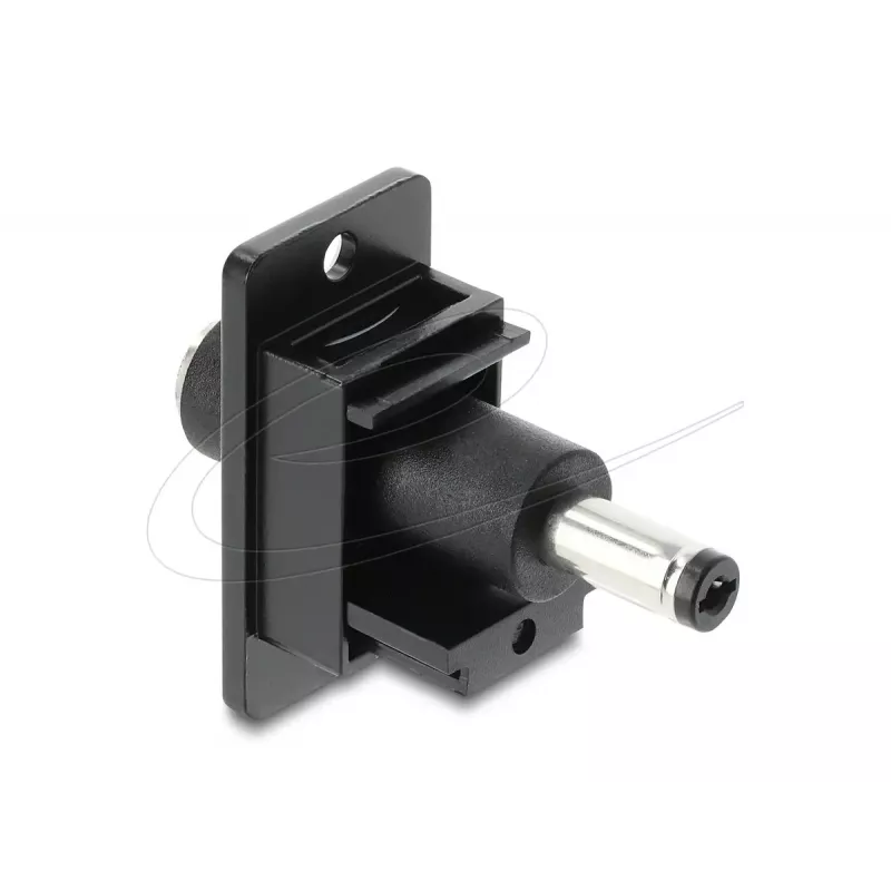 Moduł Keystone DELOCK 91121 — płaski wtyk DC 5,5 x 2,5 mm, czarny, 19,1×42,3×35,5 mm