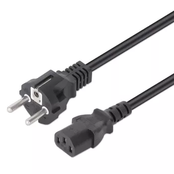 Przewód zasilający Manhattan, wtyczka Euro 2-pin (CEE 7/4 Schuko) do C13 żeńska (kabel zasilający), 5 m, 10 A, czarny, dożywotnia gwarancja