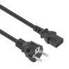 Przewód zasilający Manhattan, wtyczka Euro 2-pin (CEE 7/4 Schuko) do C13 żeńska (kabel zasilający), 5 m, 10 A, czarny, dożywotnia gwarancja