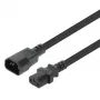 Przewód zasilający Manhattan, wtyk C14 męski na gniazdo C13 żeńskie (kabel kettle), Monitor do CPU, 5 m, 10 A, Czarny, Przewód, Dożywotnia gwarancja