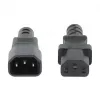 Przewód zasilający Manhattan, wtyk C14 męski na gniazdo C13 żeńskie (kabel kettle), Monitor do CPU, 5 m, 10 A, Czarny, Przewód, Dożywotnia gwarancja