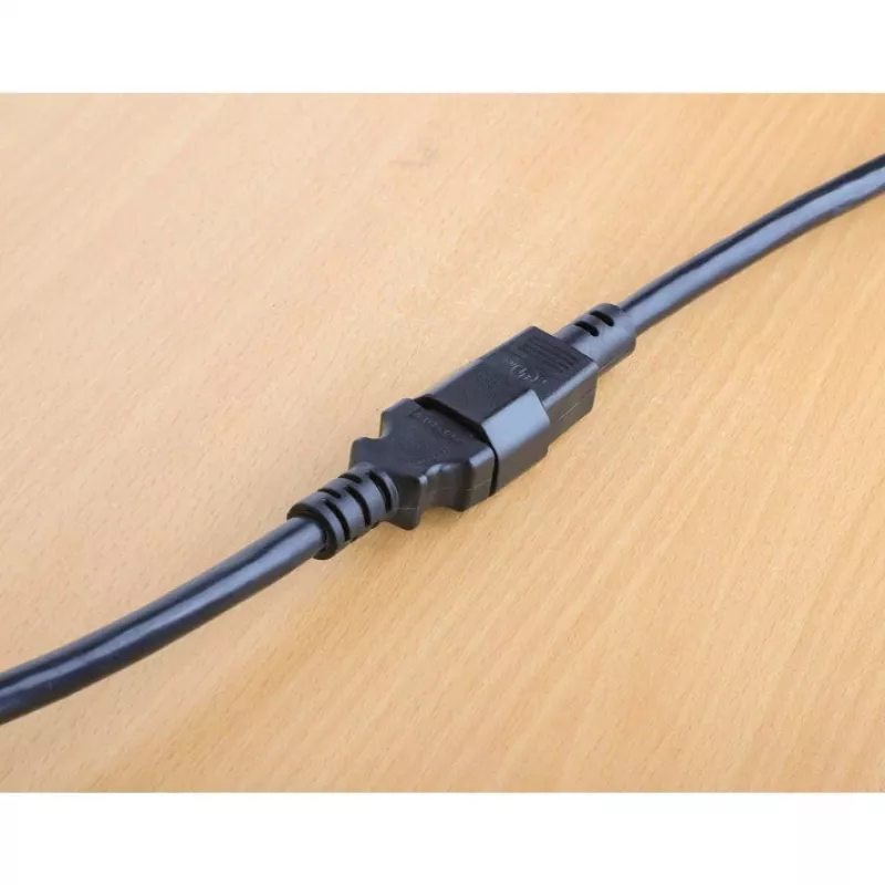 Przewód zasilający Manhattan, wtyk C14 męski na gniazdo C13 żeńskie (kabel kettle), Monitor do CPU, 5 m, 10 A, Czarny, Przewód, Dożywotnia gwarancja