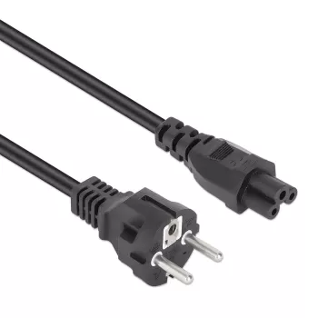 Manhattan Kabel zasilający, wtyczka europejska 2-pin (CEE 7/7 Schuko) do C5 żeńskiego (koniczynka/trijangular), 1m, 2.5A, Przewód, Dożywotnia gwarancja