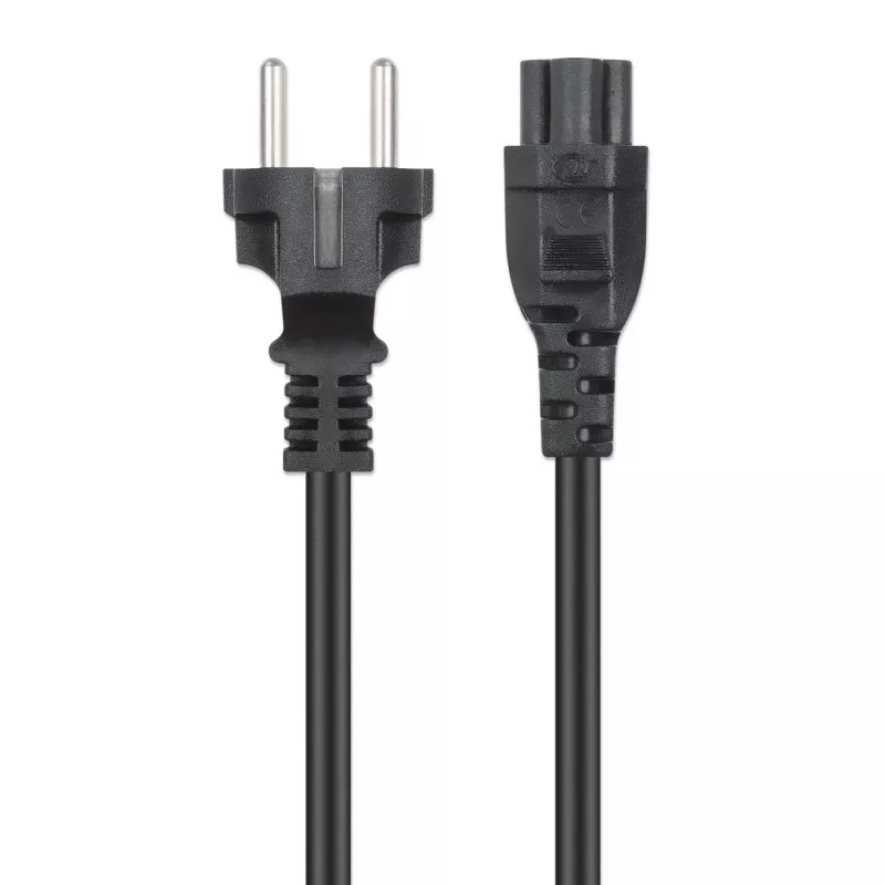 Manhattan Kabel Zasilający, Wtyczka Euro 2-stykowa (CEE 7/4 Schuko) na C5 (żeńska/koniczynka/trójkątna), 3m, 2.5A, Przewód, Dożywotnia Gwarancja