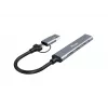 Koncentrator USB 3.2 Gen 1 4-portowy EQUIP — 3× USB‑C + 1× USB‑A, 5 Gbit/s, aluminium, szary