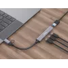 Koncentrator USB 3.2 Gen 1 4-portowy EQUIP — 3× USB‑C + 1× USB‑A, 5 Gbit/s, aluminium, szary