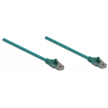 Intellinet Network kabel krosowy, Cat6, 10m, zielony, CCA, U/UTP, PVC, RJ45, pozłacane styki, snagless, odciążka, dożywotnia gwarancja