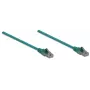 Intellinet Network kabel krosowy, Cat6, 10m, zielony, CCA, U/UTP, PVC, RJ45, pozłacane styki, snagless, odciążka, dożywotnia gwarancja