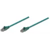 Intellinet Network kabel krosowy, Cat6, 10m, zielony, CCA, U/UTP, PVC, RJ45, pozłacane styki, snagless, odciążka, dożywotnia gwarancja
