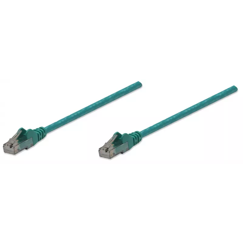 Intellinet Network kabel krosowy, Cat6, 10m, zielony, CCA, U/UTP, PVC, RJ45, pozłacane styki, snagless, odciążka, dożywotnia gwarancja