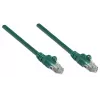 Intellinet Patchcord sieciowy, Kat. 5e, 15 m, zielony, CCA, U/UTP, PVC, RJ45, pozłacane styki, bezzaczepowa wtyczka, osłona wytopowa, dożywotnia gwarancja