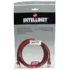 Intellinet kabel krosowy sieciowy, Cat5e, 15m, czerwony, CCA, U/UTP, PVC, RJ45, pozłacane styki, snagless, osłonięty, dożywotnia gwarancja