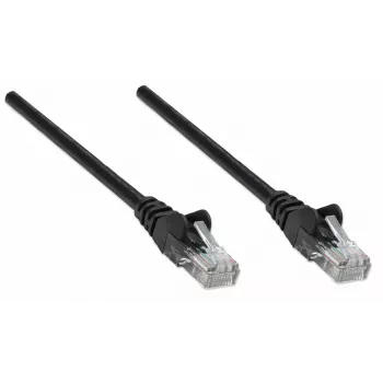 Intellinet Network kabel krosowy, Cat5e, 15m, Czarny, CCA, U/UTP, PVC, RJ45, Pozłacane Styki, Niezaczepialny, Osłona, Dożywotnia Gwarancja