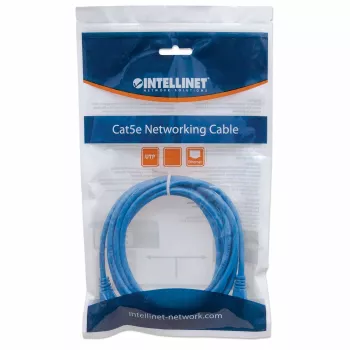 Intellinet Network kabel krosowy, Cat6, 7.5m, niebieski, CCA, U/UTP, PVC, RJ45, pozłacane styki, zabezpieczenie przeciw zaczepianiu, odciążka, dożywotnia gwarancja