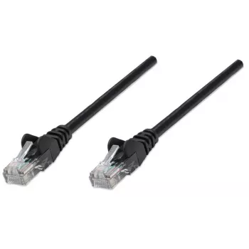 Intellinet Network kabel krosowy, Cat6, 7.5m, czarny, CCA, U/UTP, PVC, RJ45, pozłacane styki, Snagless, z osłonką, dożywotnia gwarancja