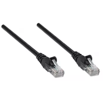 Intellinet Network kabel krosowy, Cat6, 7.5m, czarny, CCA, U/UTP, PVC, RJ45, pozłacane styki, Snagless, z osłonką, dożywotnia gwarancja