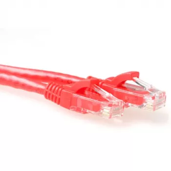 ACT Czerwony 5 metrów przewód krosowy U/UTP CAT6A bez zaczepów ze złączami RJ45