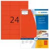 Etykiety HERMA kolorowe A4 70x37 mm czerwony papier mat 2400 szt.