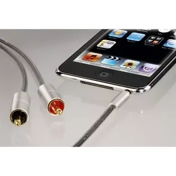Audio kabel Hama 00080864 1m 3.5mm to 2 x RCA srebrny
