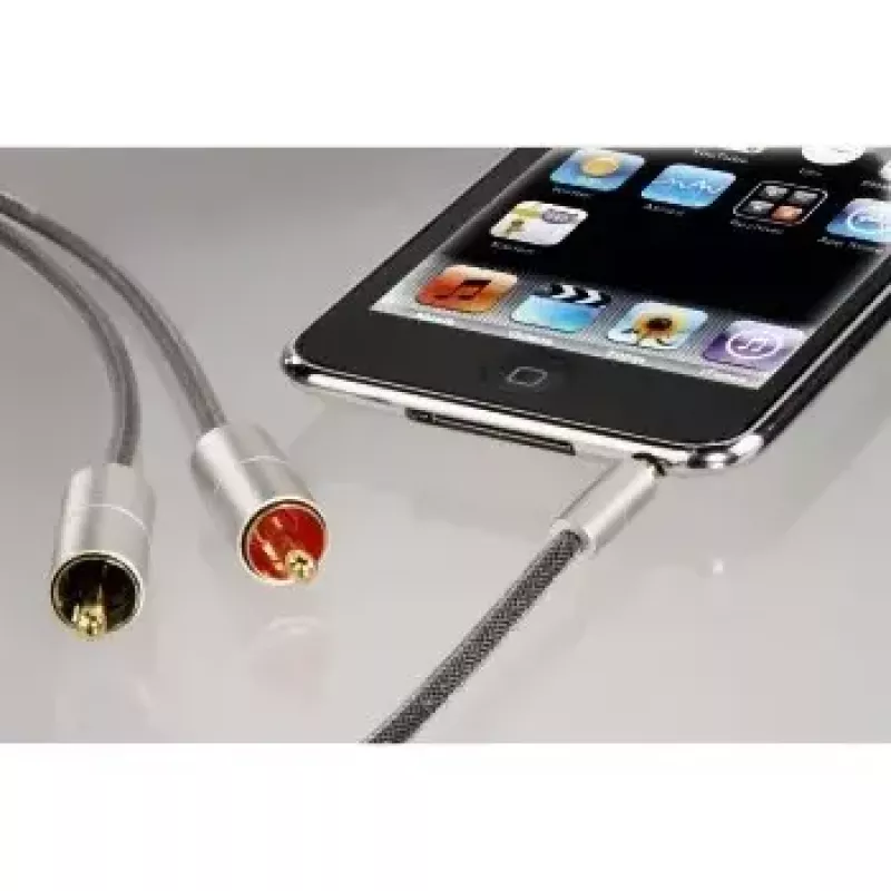 Audio kabel Hama 00080864 1m 3.5mm to 2 x RCA srebrny