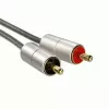 Audio kabel Hama 00080864 1m 3.5mm to 2 x RCA srebrny