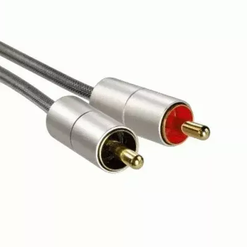 Audio kabel Hama 00080864 1m 3.5mm to 2 x RCA srebrny