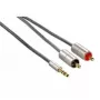 Audio kabel Hama 00080864 1m 3.5mm to 2 x RCA srebrny