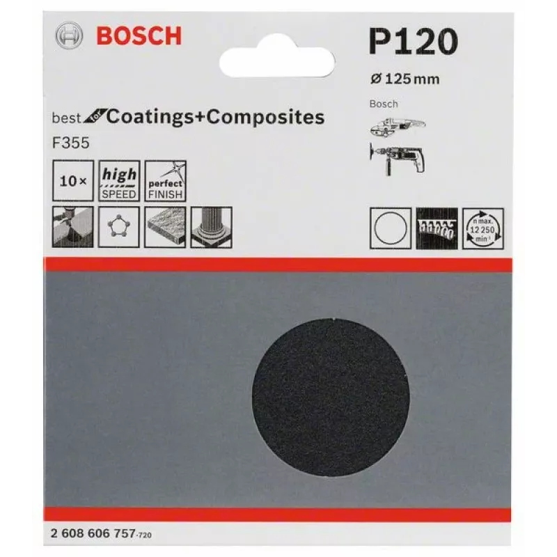 Bosch 2 608 606 757 ręczne materiały ścierne Arkusz ścierny Ultradrobnoziarnisty P120 10 szt.