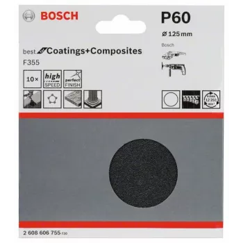 Bosch 2 608 606 755 ręczne akcesoria szlifierskie Arkusz ścierny P60 10 szt.