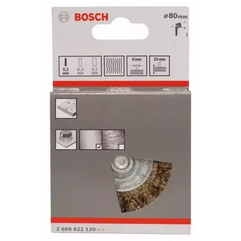 Szczotka druciana Bosch 2 608 622 130 średnica 8 cm trzpień 8 mm