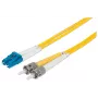Intellinet światłowodowy kabel krosowy, OS2, LC/ST, 5 m, żółty, duplex, jednomodowy, 9/125 µm, LSZH, włókno, dożywotnia gwarancja