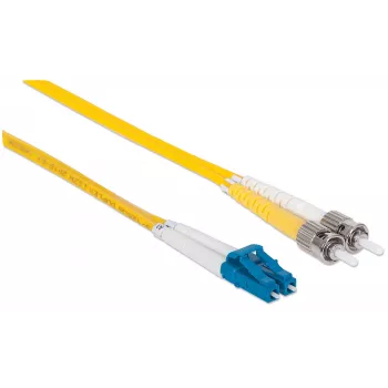 Intellinet światłowodowy kabel krosowy, OS2, LC/ST, 5 m, żółty, duplex, jednomodowy, 9/125 µm, LSZH, włókno, dożywotnia gwarancja
