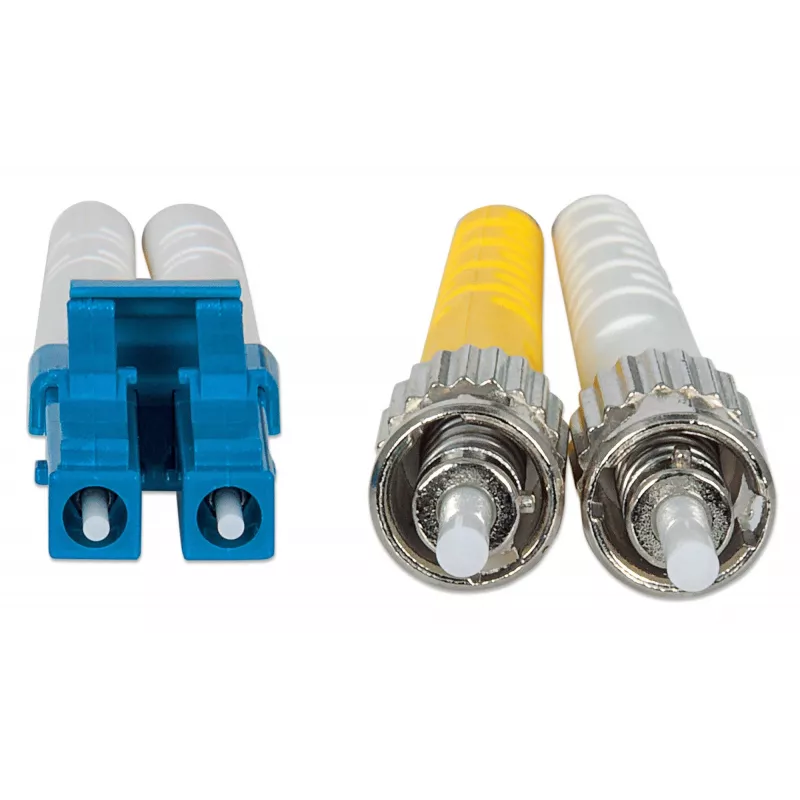 Intellinet światłowodowy kabel krosowy, OS2, LC/ST, 5 m, żółty, duplex, jednomodowy, 9/125 µm, LSZH, włókno, dożywotnia gwarancja