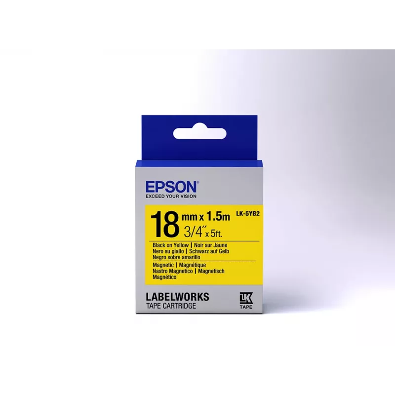 Epson Label Cartridge Magnetic LK-5YB2 Czarny/żółty 18mm (1.5m)
