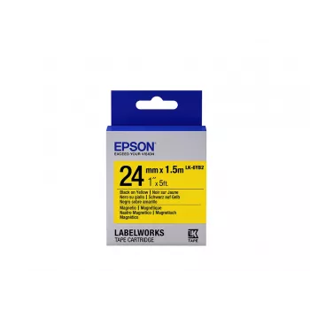 Epson Label Cartridge Magnetic LK-6YB2 Czarny/Żółty 24mm (1,5m)
