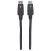 Kabel Manhattan DisplayPort 1.1, 4K@60Hz, 10m, męski na męski, z zatrzaskami, w pełni ekranowany, czarny, dożywotnia gwarancja
