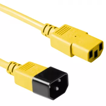 ACT Powercord C13 - C14 żółty 0,6 m